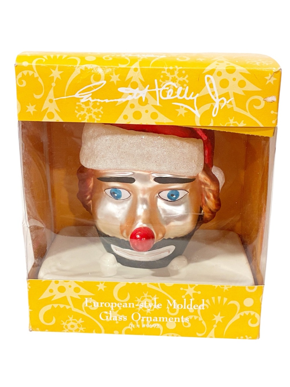 Emmett Kelly Jr. Ornament Weary Willie Clown European Style Molded Glass Flambro